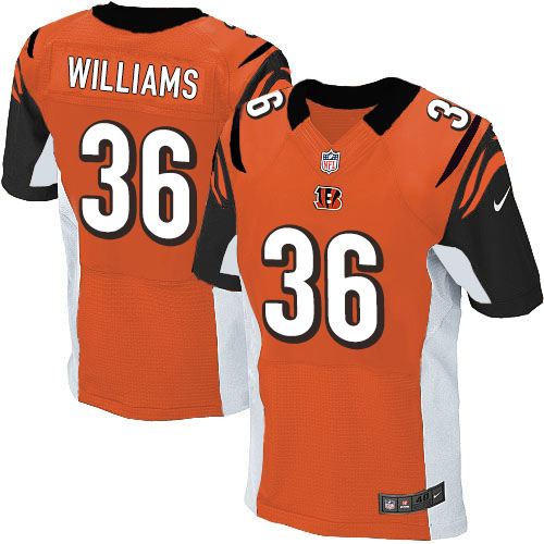 Men's Elite Shawn Williams Nike Jersey Orange Alternate - #36 NFL Cincinnati Bengals